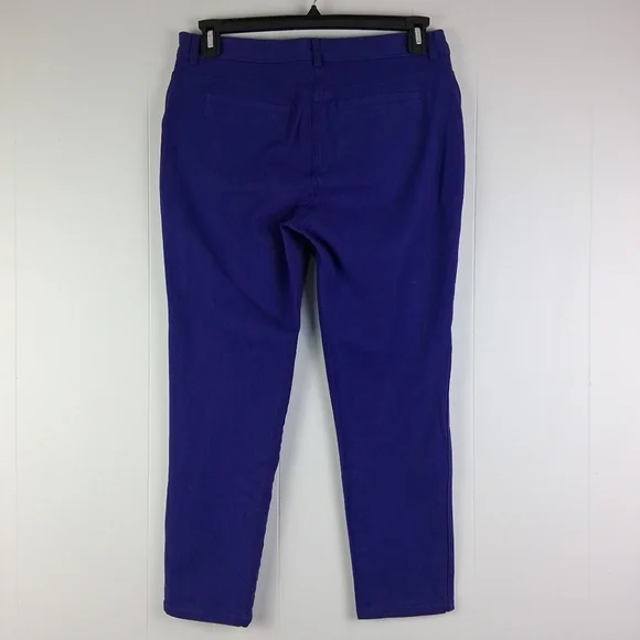 Chico's So Slimming Purple Stretchy Cropped Ankle Jeans 10 Capri - Picture 2 of 7